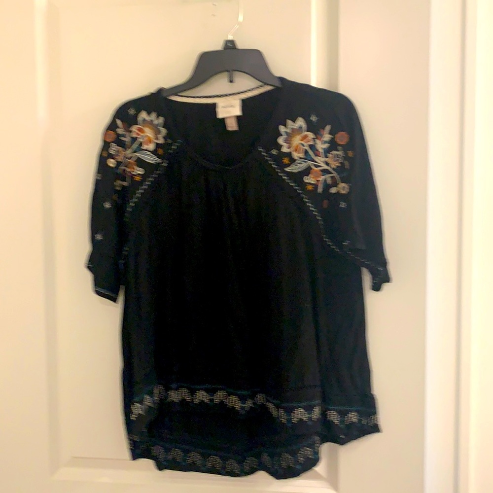 Black embroidered shirt